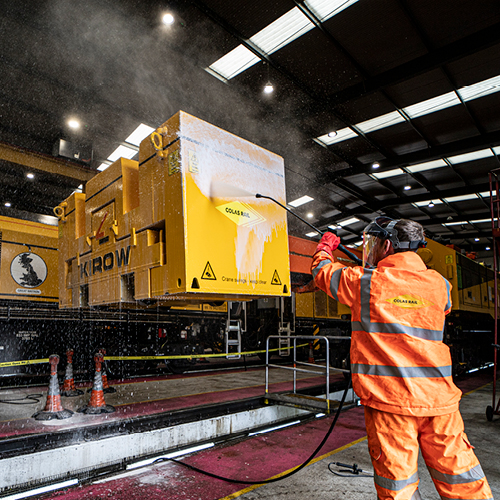 Trailerwash at Colas Rail
